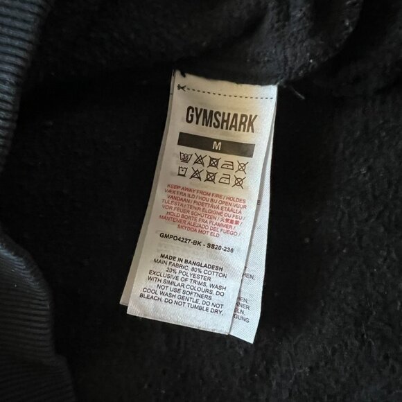 Gymshark Hoodie Men’s Medium Black Embroidered Pullover Workout Training - Picture 4 of 6